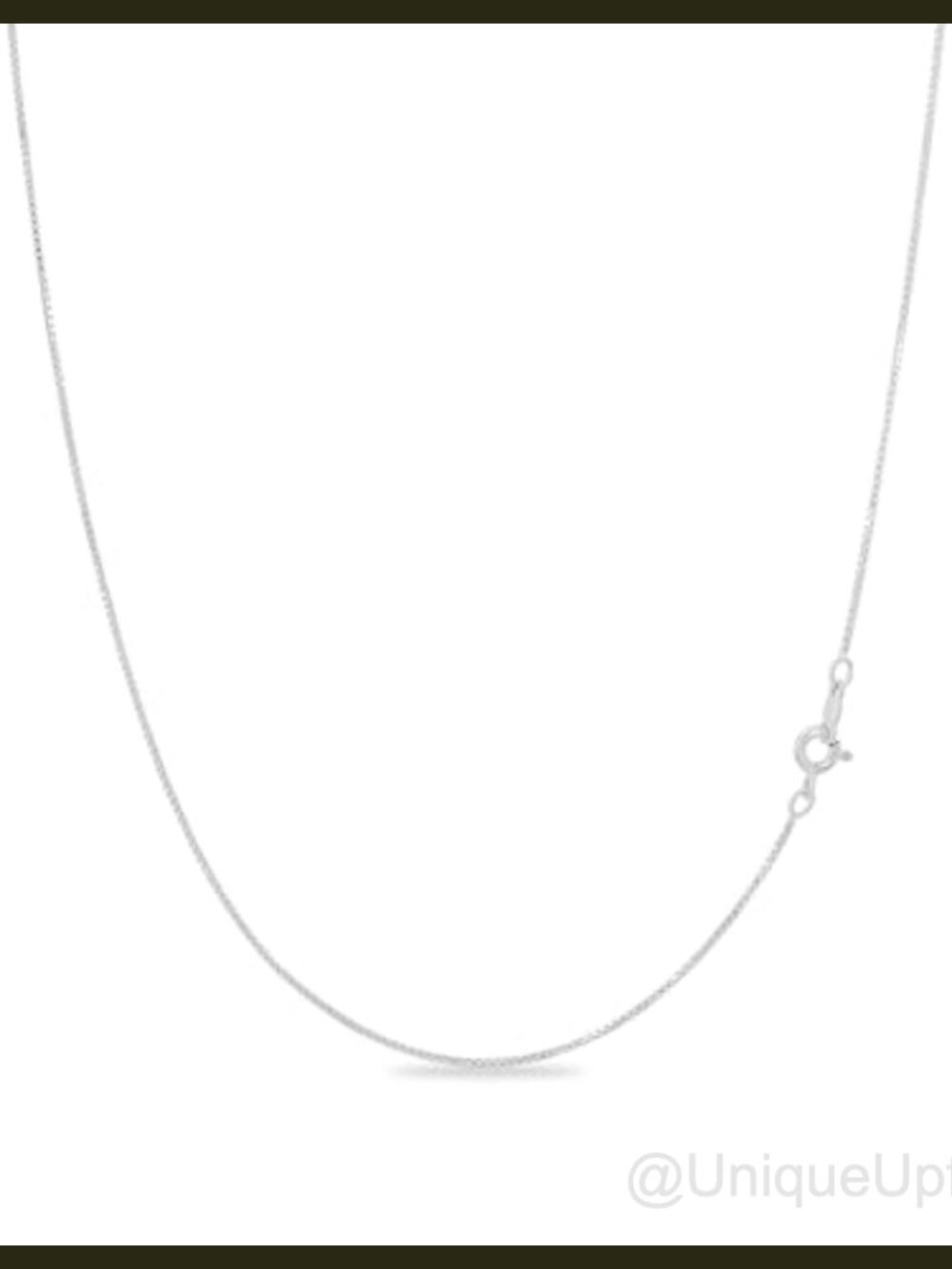 18K Gold Plated Sterling Silver Box Chain Necklace 15 Inch Tangle Free
